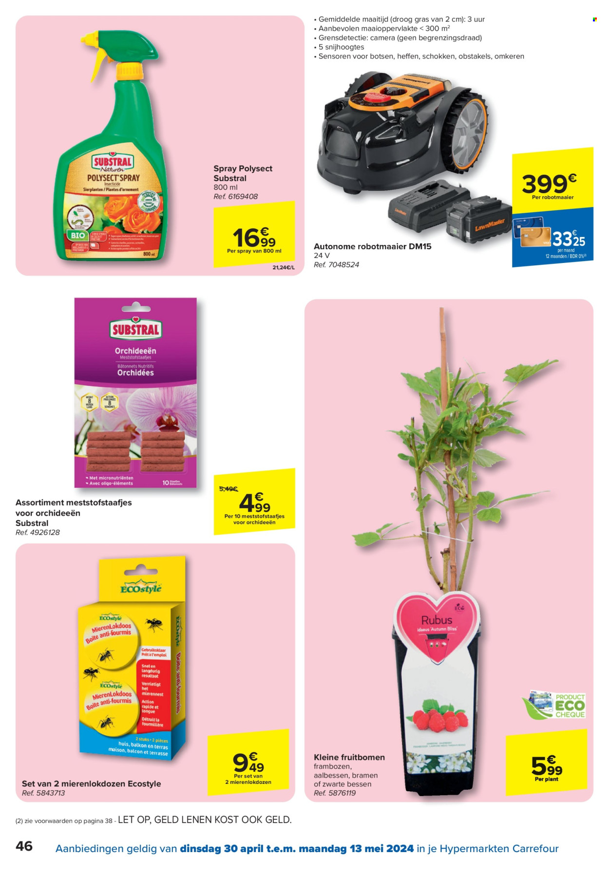 thumbnail - Carrefour hypermarkt-aanbieding - 30/04/2024 - 13/05/2024 -  producten in de aanbieding - aalbessen, bessen, bramen, frambozen, vliegenvanger, insecten val, camera. Pagina 46.