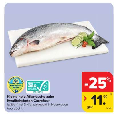 Kleine hele Atlantische zalm