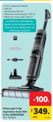 Rowenta Aspirateur-balai Wet & Dry GZ5035WO