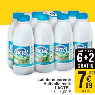 Lait demi-écrémé Lactel