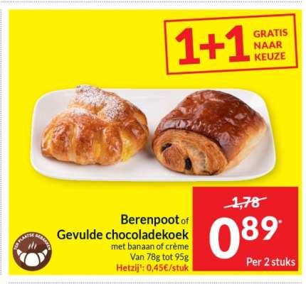 Berenpoot of Gevulde chocoladekoek