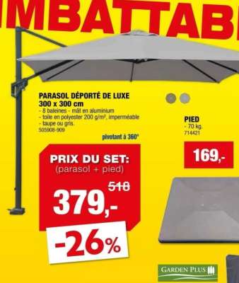 PARASOL DÉPORTÉ DE LUXE