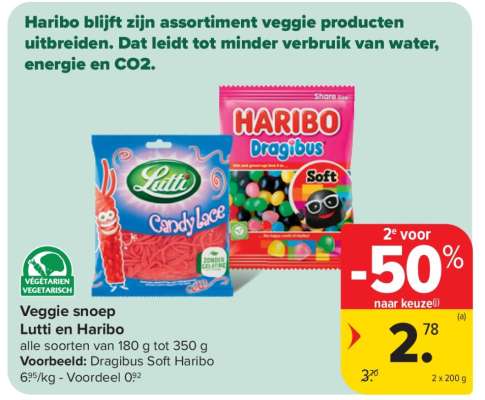 Veggie snoep Lutti en Haribo