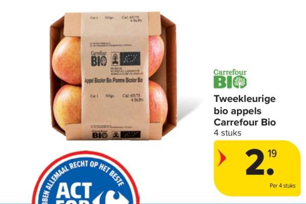 Tweekleurige bio appels Carrefour Bio