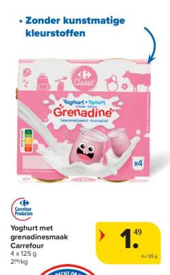 Yoghurt met grenadinesmaak Carrefour