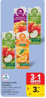 Fruitsap in brik Carrefour