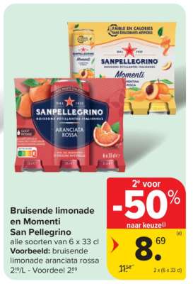 Bruisende limonade en Momenti San Pellegrino