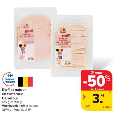 Kipfilet natuur en flinterdun