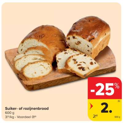Suiker- of rozijnenbrood