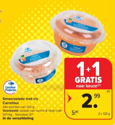 Smeersalade met vis Carrefour