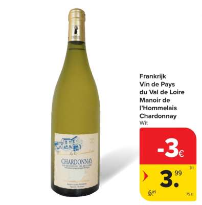 Frankrijk Vin de Pays du Val de Loire Manoir de l’Hommelais Chardonnay