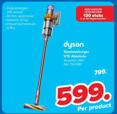 dyson Steelstofzuiger V15 Absolute