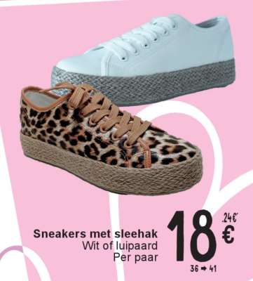 Sneakers met sleehak