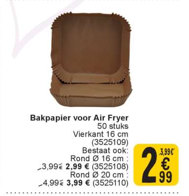 Bakpapier voor Air Fryer
