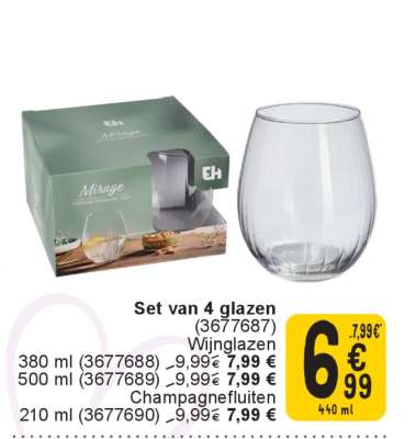 Set van 4 glazen