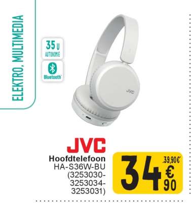 JVC Hoofdtelefoon HA-S36W-BU