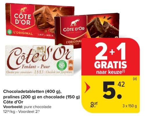 Côte d'Or Chocoladetabletten