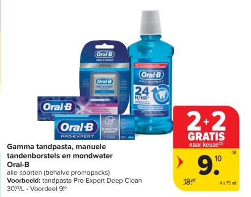 Oral-B tandpasta, manuele tandenborstels en mondwater