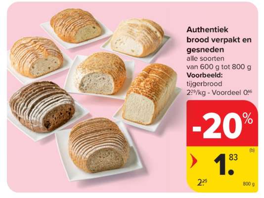 Authentiek brood verpakt en gesneden