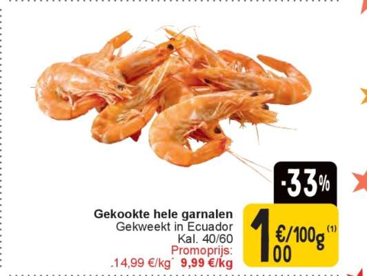 Gekookte hele garnalen