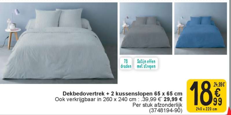 Dekbedovertrek + 2 kussenslopen 65 x 65 cm
