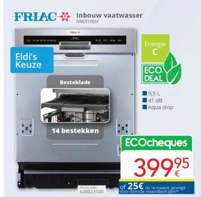 FRIAC Inbouw vaatwasser IW30100IX