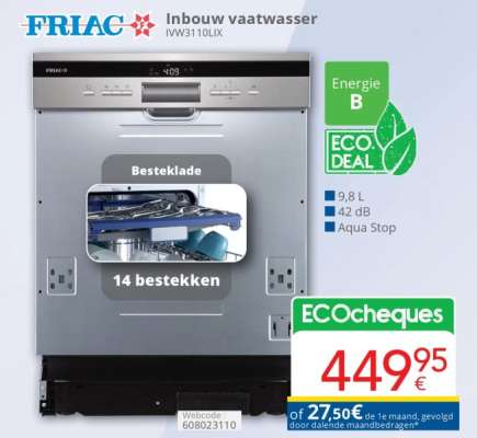 FRIAC Inbouw vaatwasser