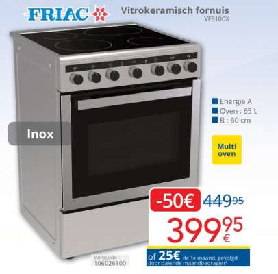 FRIAC Vitrokeramisch fornius VF6100X