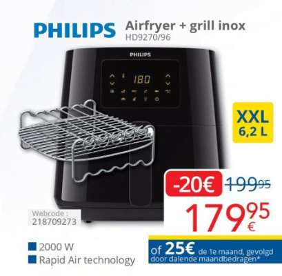 PHILIPS Airfryer + grill inox HD9270/96