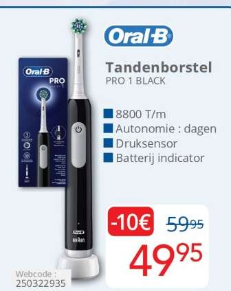 Oral-B Tandenborstel PRO 1 BLACK