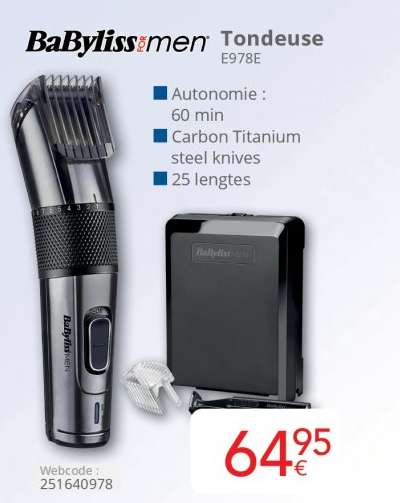 BaByliss for Men Tondeuse E978E