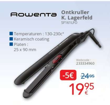 Rowenta Ontkruller K. Lagerfeld SF161LFO