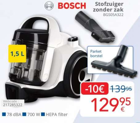 BOSCH Stofzuiger zonder zak BGS05A322