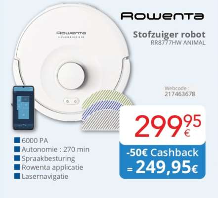 Rowenta Stofzuiger robot RR8777HW ANIMAL