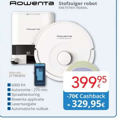 Rowenta Stofzuiger robot RR7979WH ANIMAL