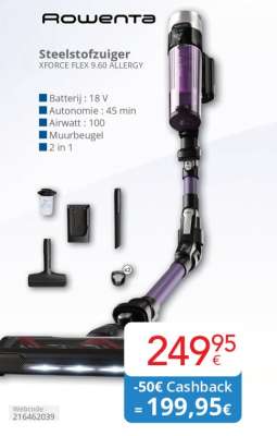 Rowenta Steelstofzuiger XFORCE FLEX 9.60 ALLERGY