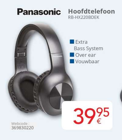 Panasonic Hoofdtelefoon RB-HX220BDEK