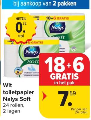 Wit toiletpapier Nalys Soft