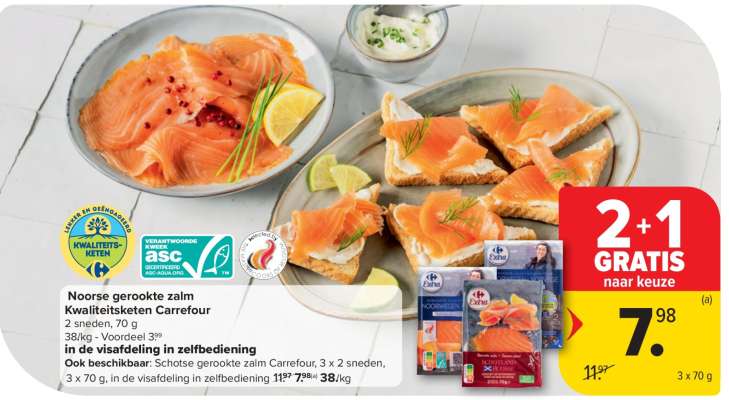 Noorse gerookte zalm Kwaliteitsketen Carrefour
