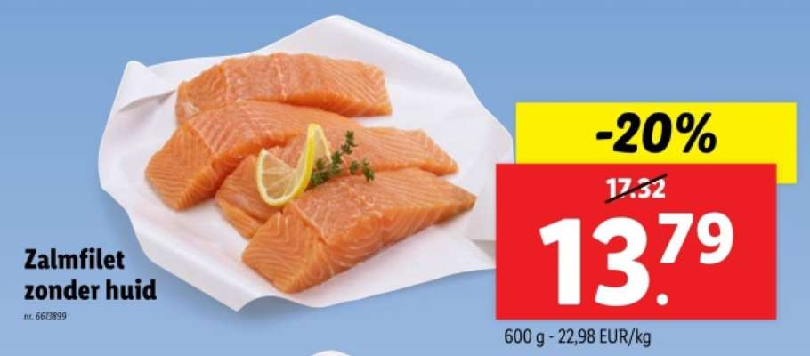 Zalmfilet zonder huid