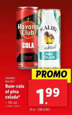 HAVANA CLUB - MALIBU Rum-cola of pina colada