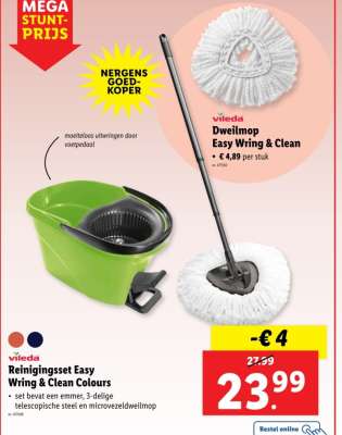 Vileda Reinigingsset Easy Wring & Clean Colours