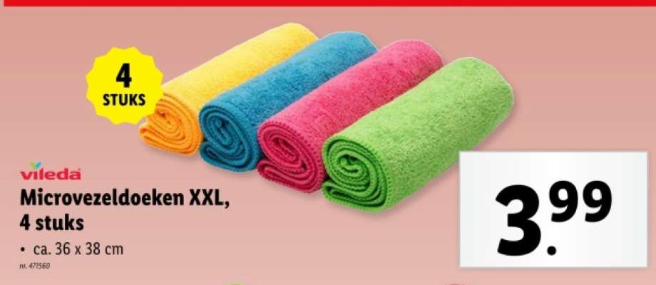 Vileda Microvezeldoeken XXL, 4 stuks