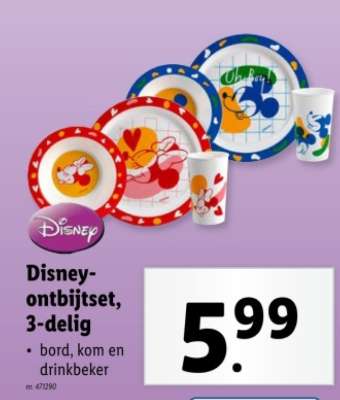 Disney-ontbijtset, 3-delig