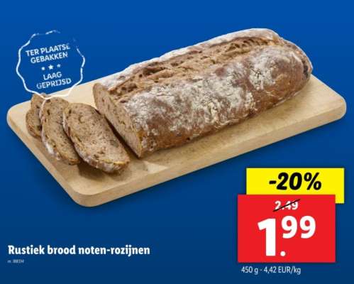 Rustiek brood noten-rozijnen