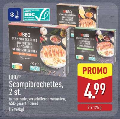BBQ Scampibrochettes, 2 st.