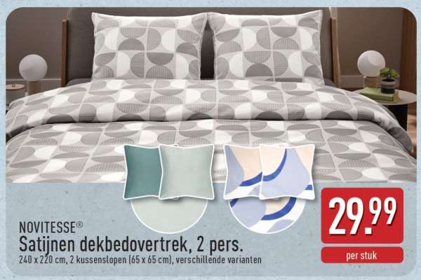NOVITESSE® Satijnen dekbedovertrek, 2 pers.