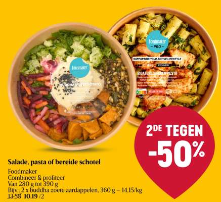 Salade, pasta of bereide schotel