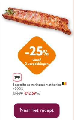 Spareribs gemarineerd met honing
