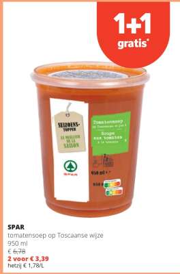 SPAR tomatensoep op Toscaanse wijze